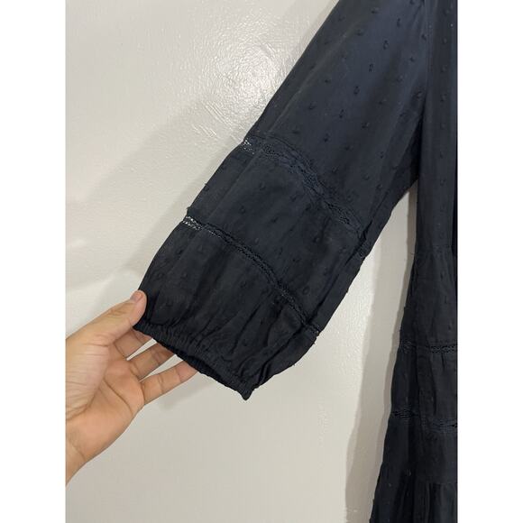 Boho Romantic Goth Prairie Cottagecore Lagenlook Peasant Dress S Witchy Rustic - Picture 4 of 15